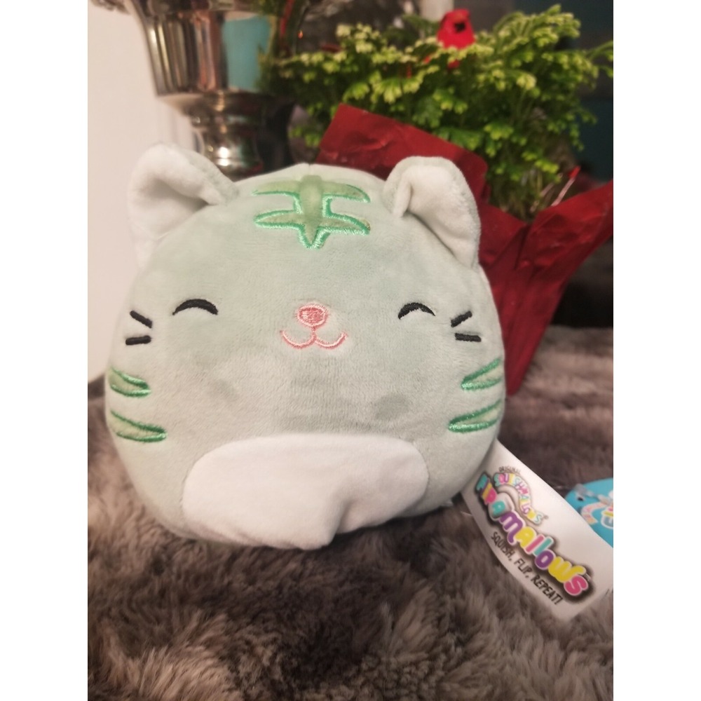 NWT Squishmallow 2020 5" Chase the Green Cat Lindsay the Leopard Flip A Mallow